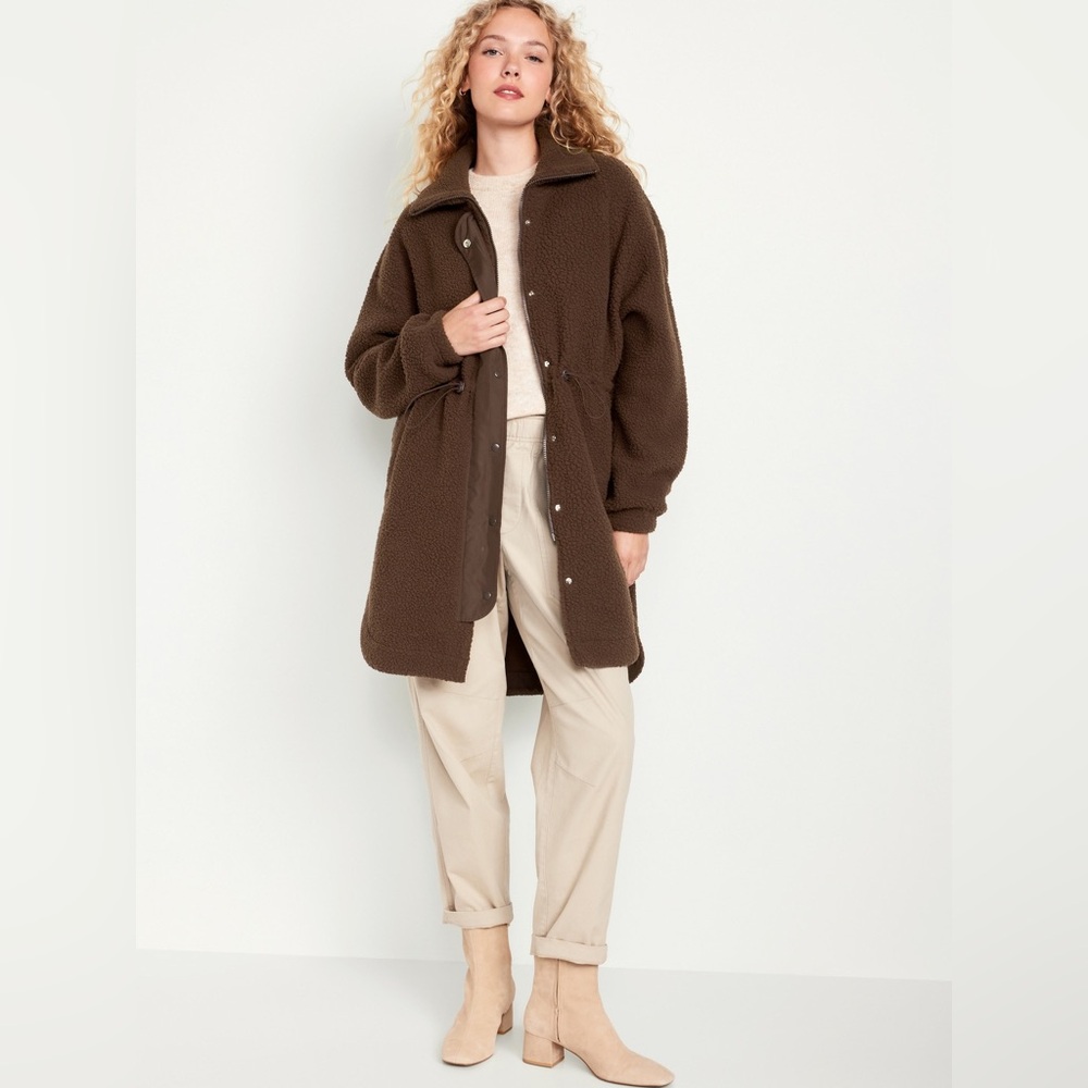Long Brown Sherpa Parka
